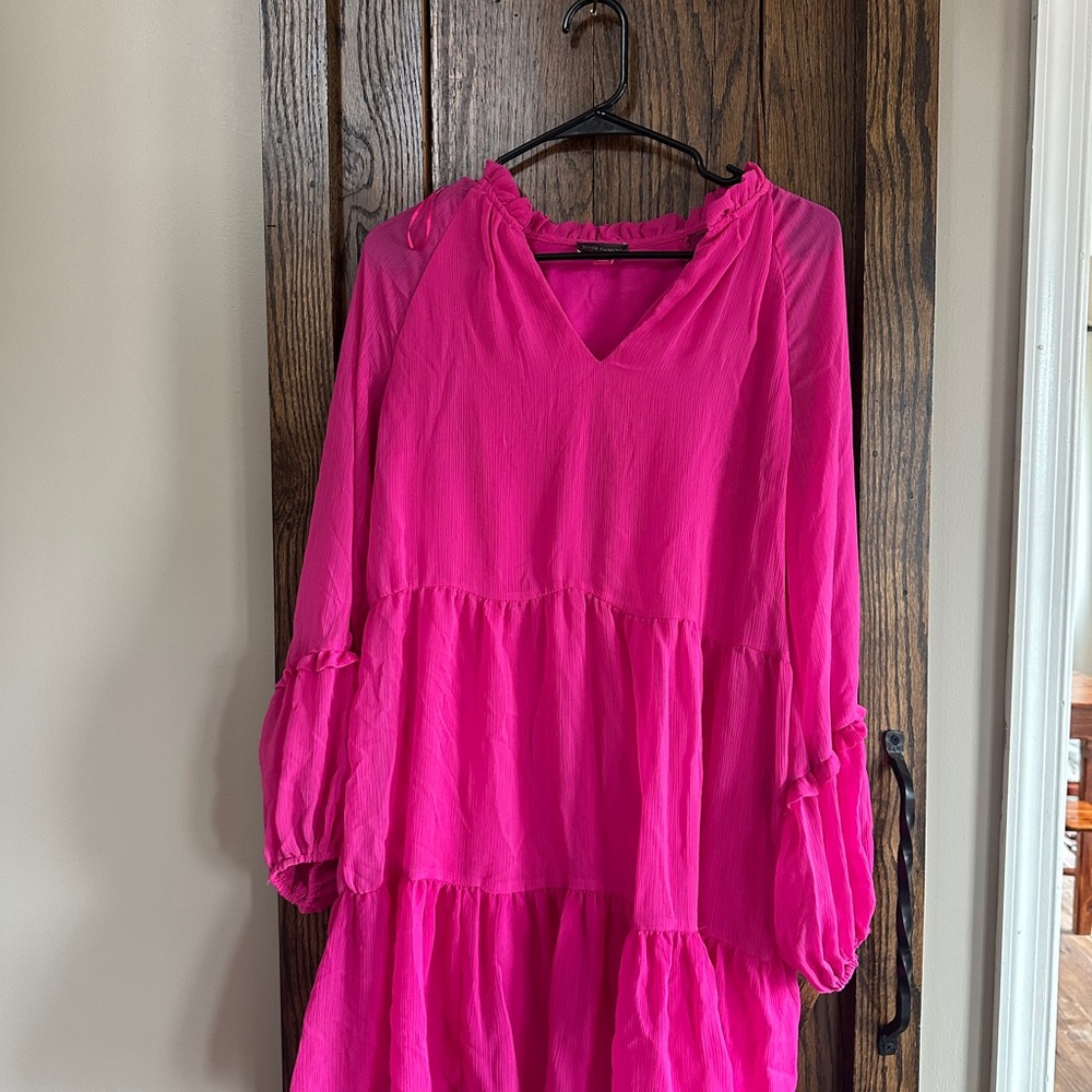 Vibrant Pink Tiered Dress